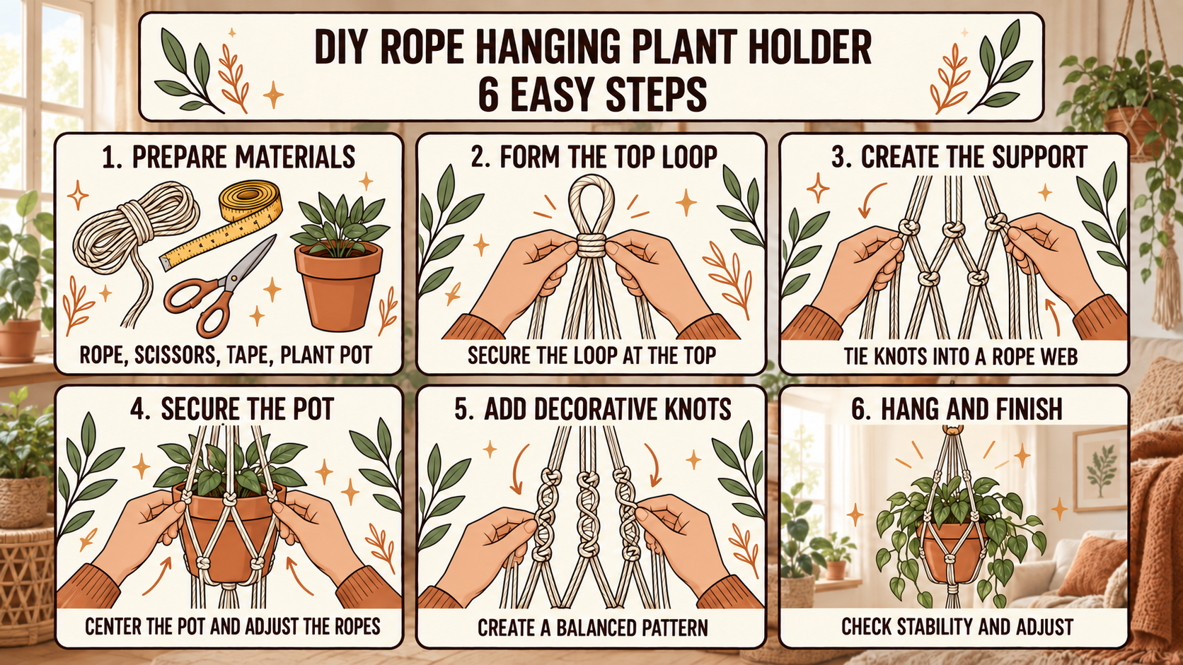 DIY bằng dây thừng: 5 vật dụng trang trí dễ làm tại nhà