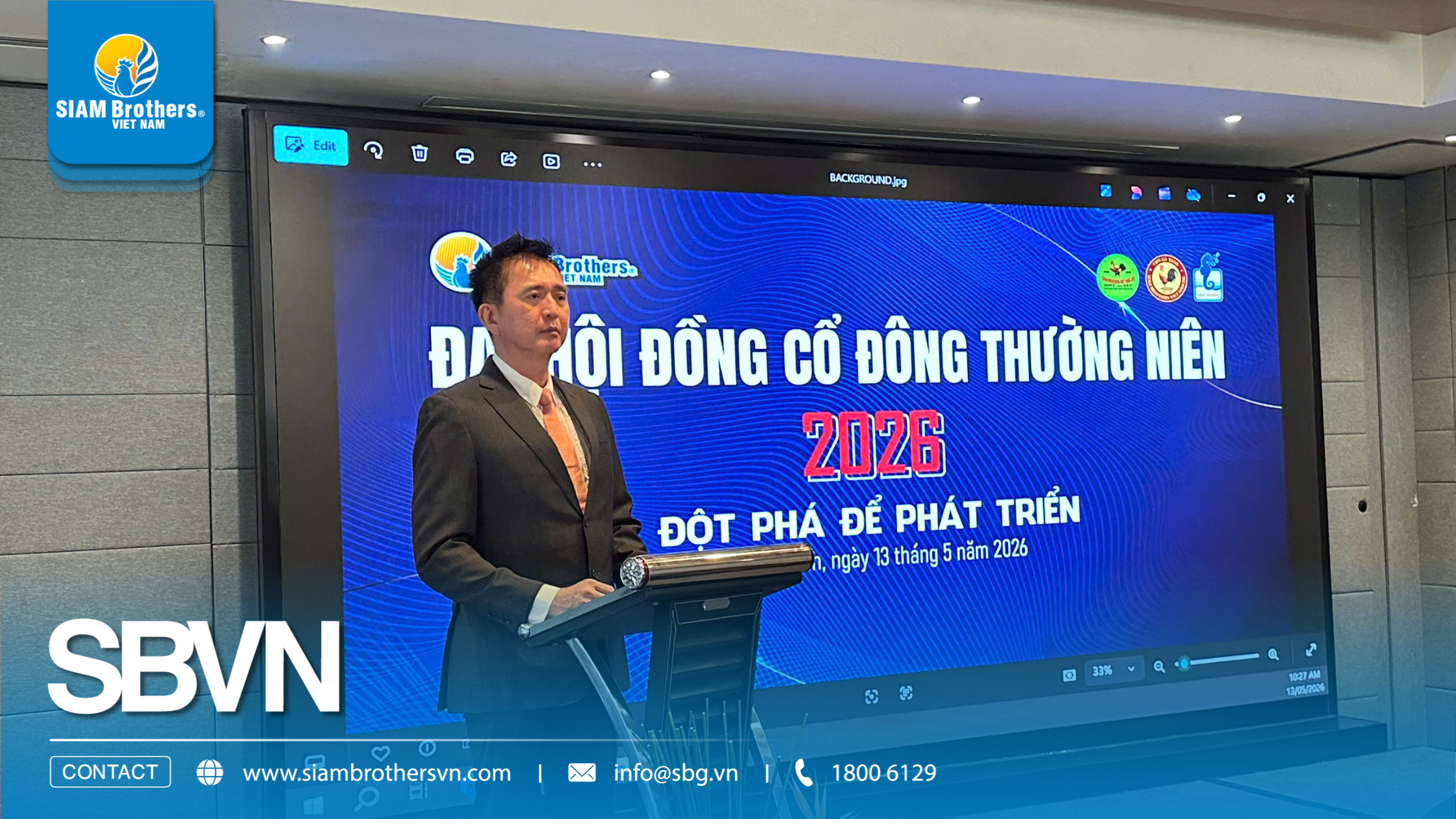Đại hội đồng cổ đông thường niên 2026 của SIAM Brothers Việt Nam: Khẳng định nội lực doanh nghiệp và định hướng phát triển bền vững