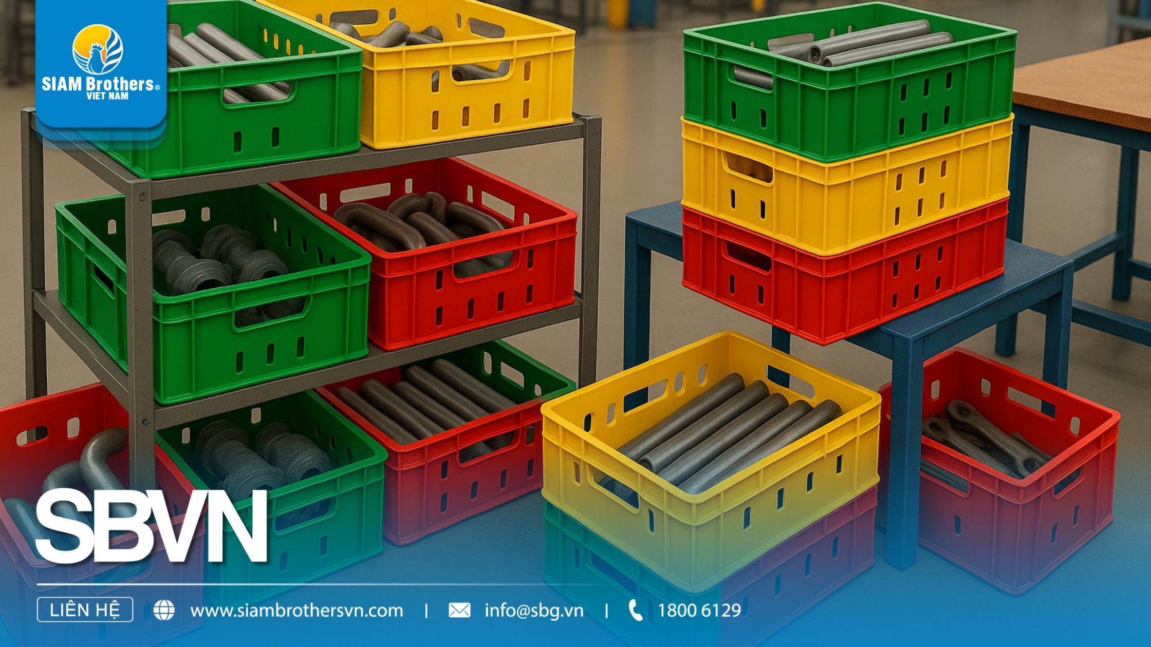 Khay nhựa công nghiệp loại lớn là gì? Ứng dụng thực tế trong sản xuất & logistics