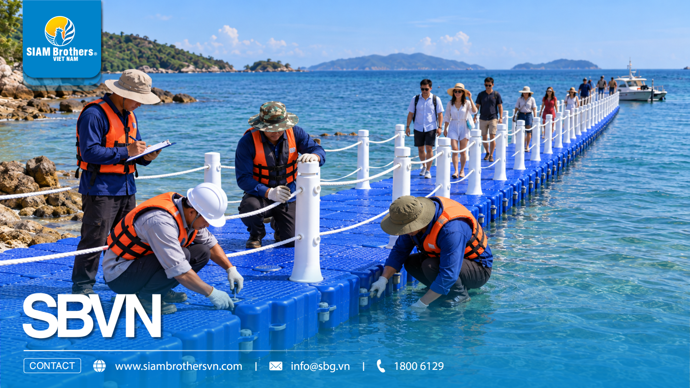 Hướng dẫn lắp ghép phao nhựa làm cầu nổi: Quy trình và lưu ý an toàn