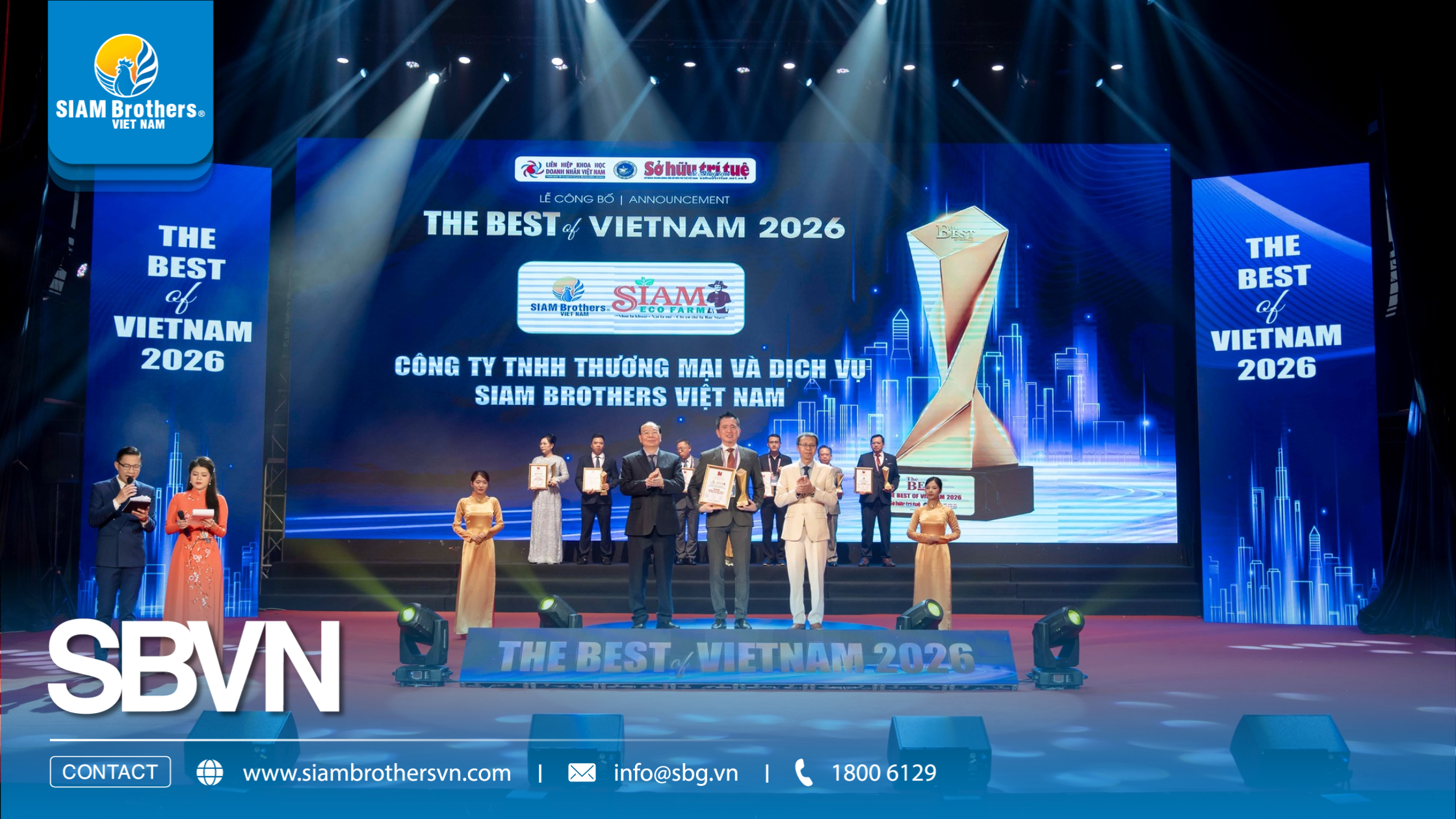 SIAM Brothers Việt Nam tự hào góp mặt trong TOP 3 thương hiệu nông nghiệp tốt nhất Việt Nam
