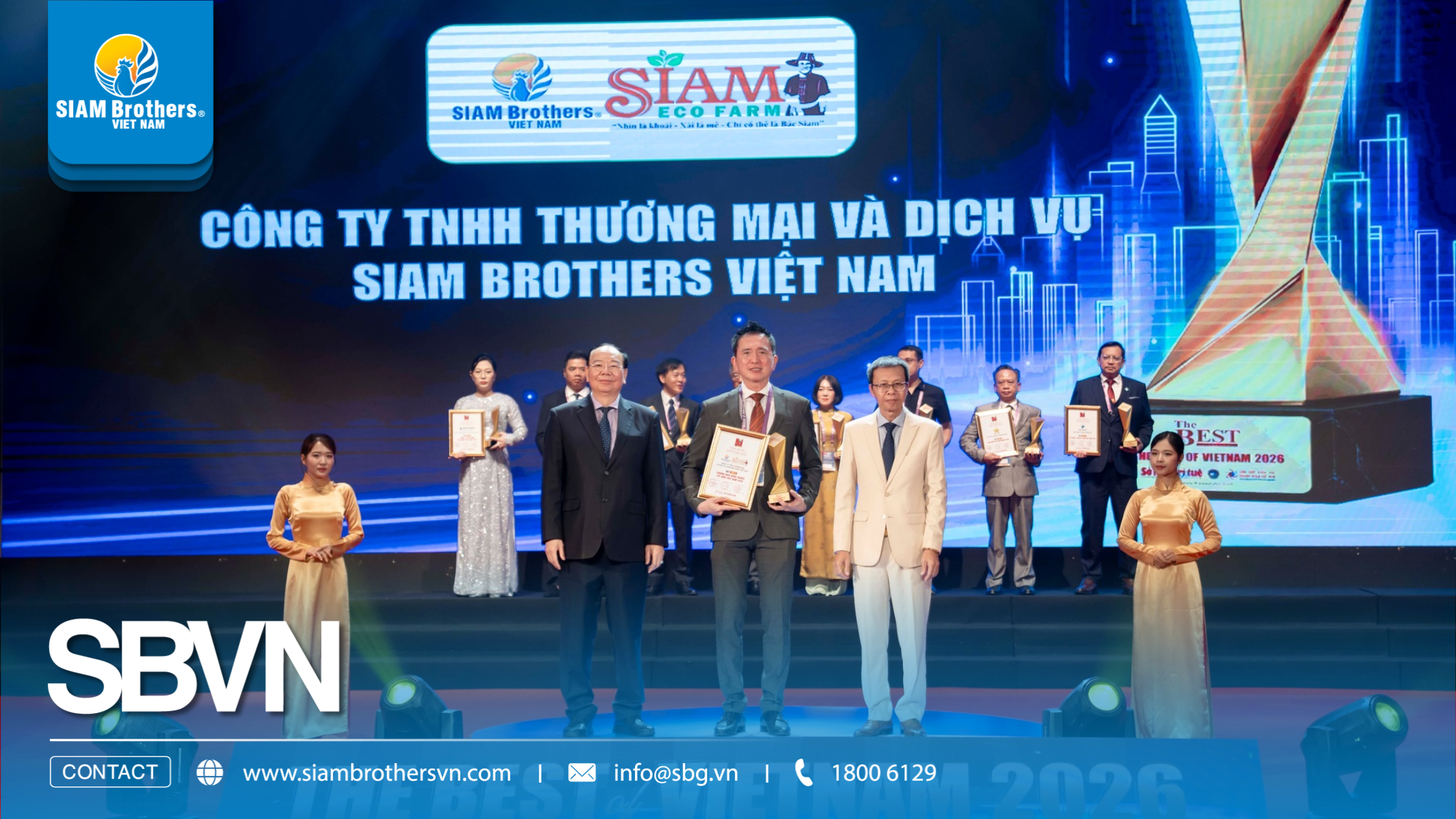 SIAM Brothers Việt Nam tự hào góp mặt trong TOP 3 thương hiệu nông nghiệp tốt nhất Việt Nam