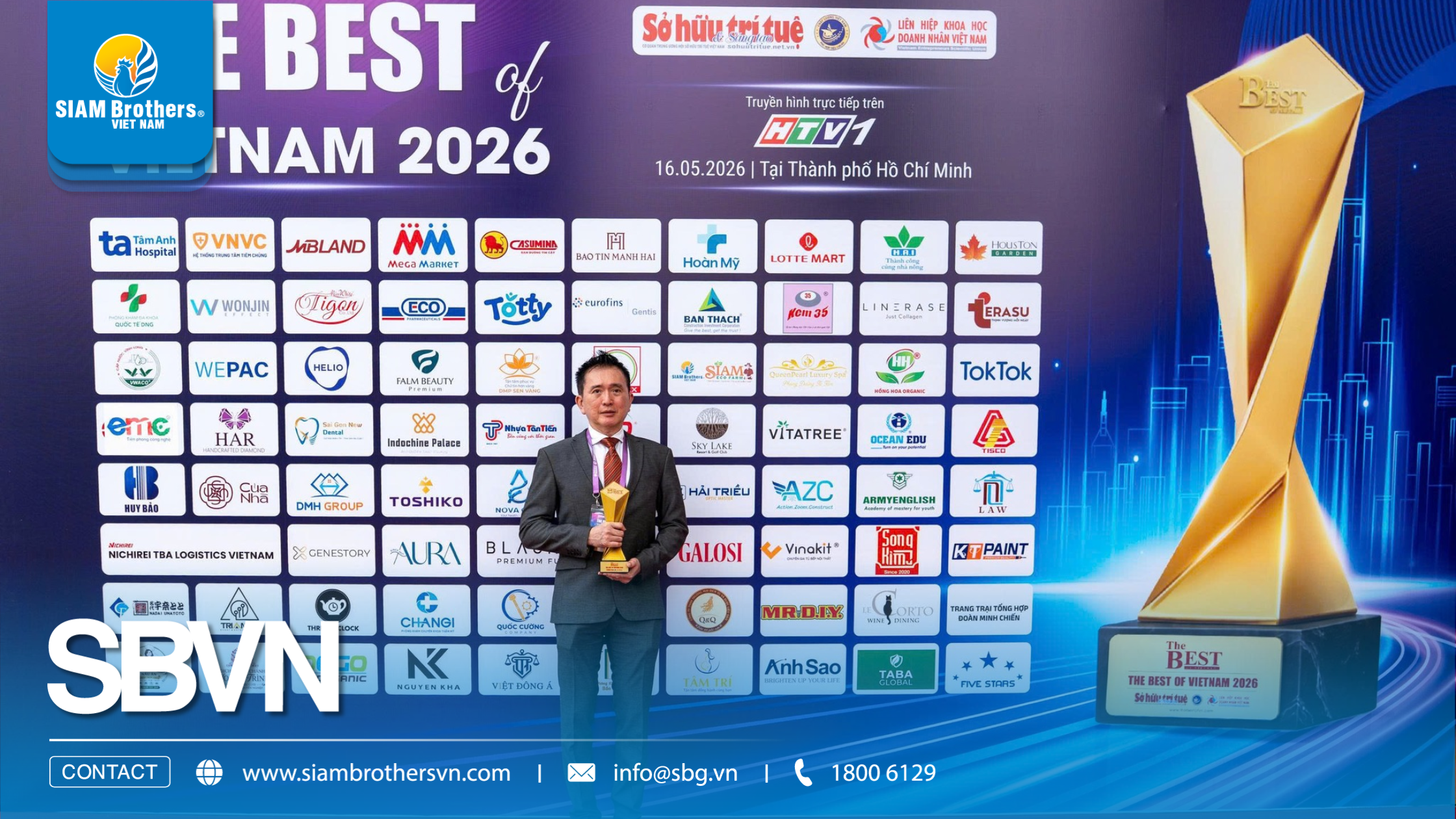 SIAM Brothers Việt Nam tự hào góp mặt trong TOP 3 thương hiệu nông nghiệp tốt nhất Việt Nam