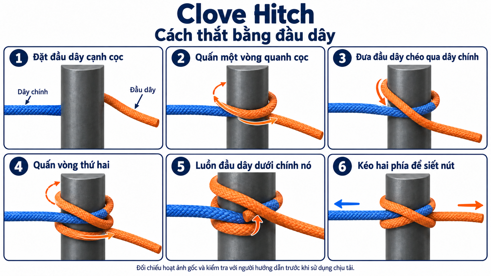 Hướng dẫn 5 nút thắt dây leo núi