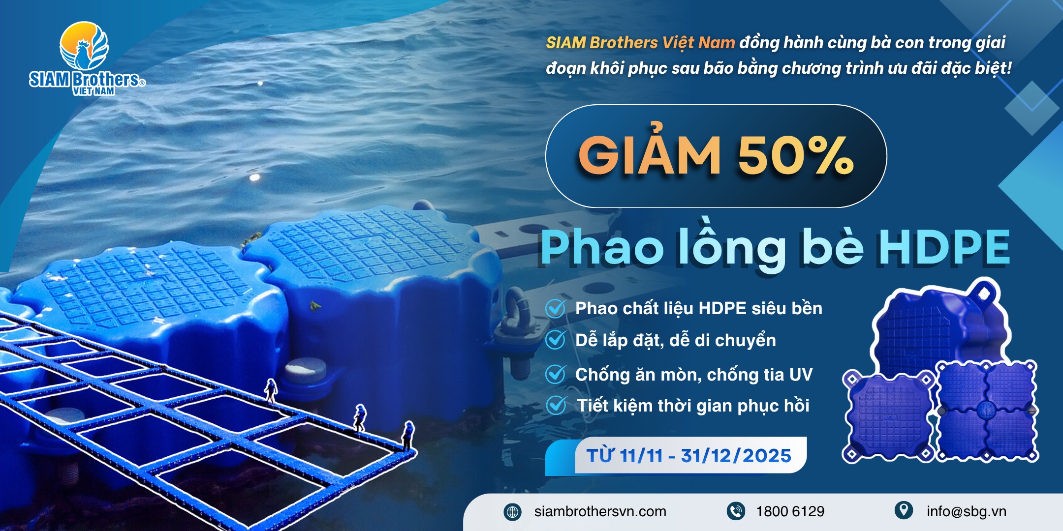 Chương Trình SALE CUỐI NĂM: Giảm 50% Phao Lồng Bè HDPE