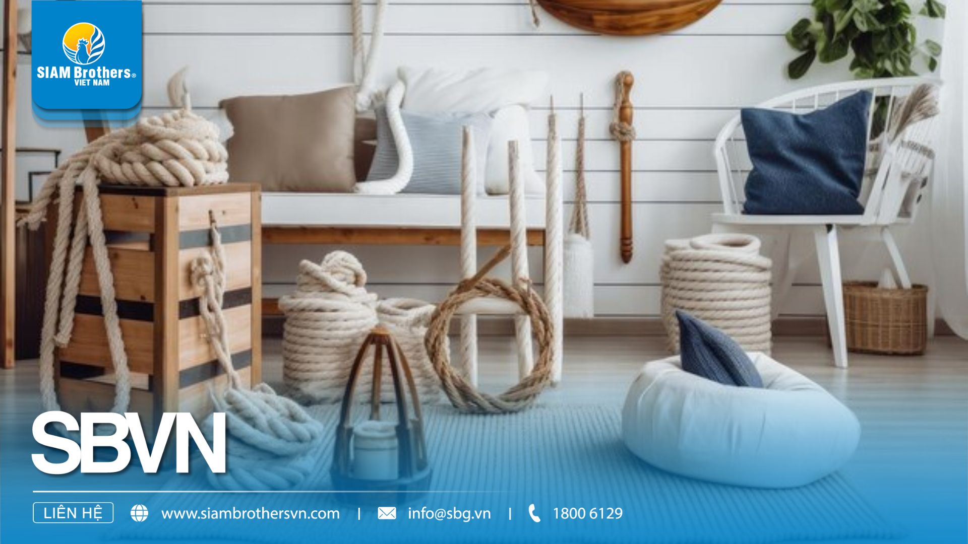 DIY decor phong cách Coastal & Nautical với dây thừng Siam Brothers VN