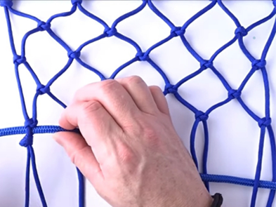 How do you weave a net with rope?