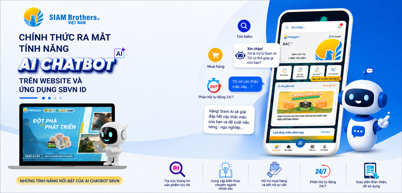 SIAM BROTHERS VN CHÍNH THỨC RA MẮT TÍNH NĂNG AI CHATBOT TRÊN WEBSITE VÀ ỨNG DỤNG SBVN ID