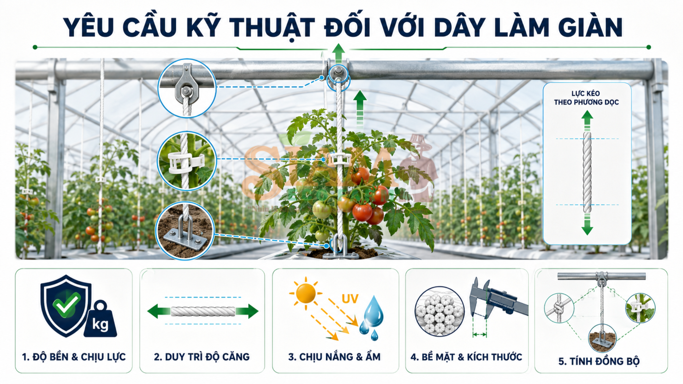 Mô hình giàn dây trong sản xuất nông nghiệp công nghệ cao