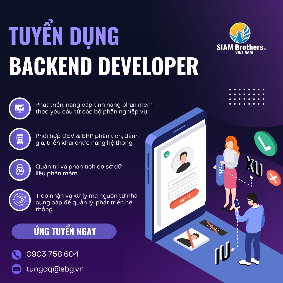 TUYỂN DỤNG: BACKEND DEVELOPER